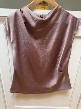 Vince Women's Satin Cap-Sleeve Top in Mauve